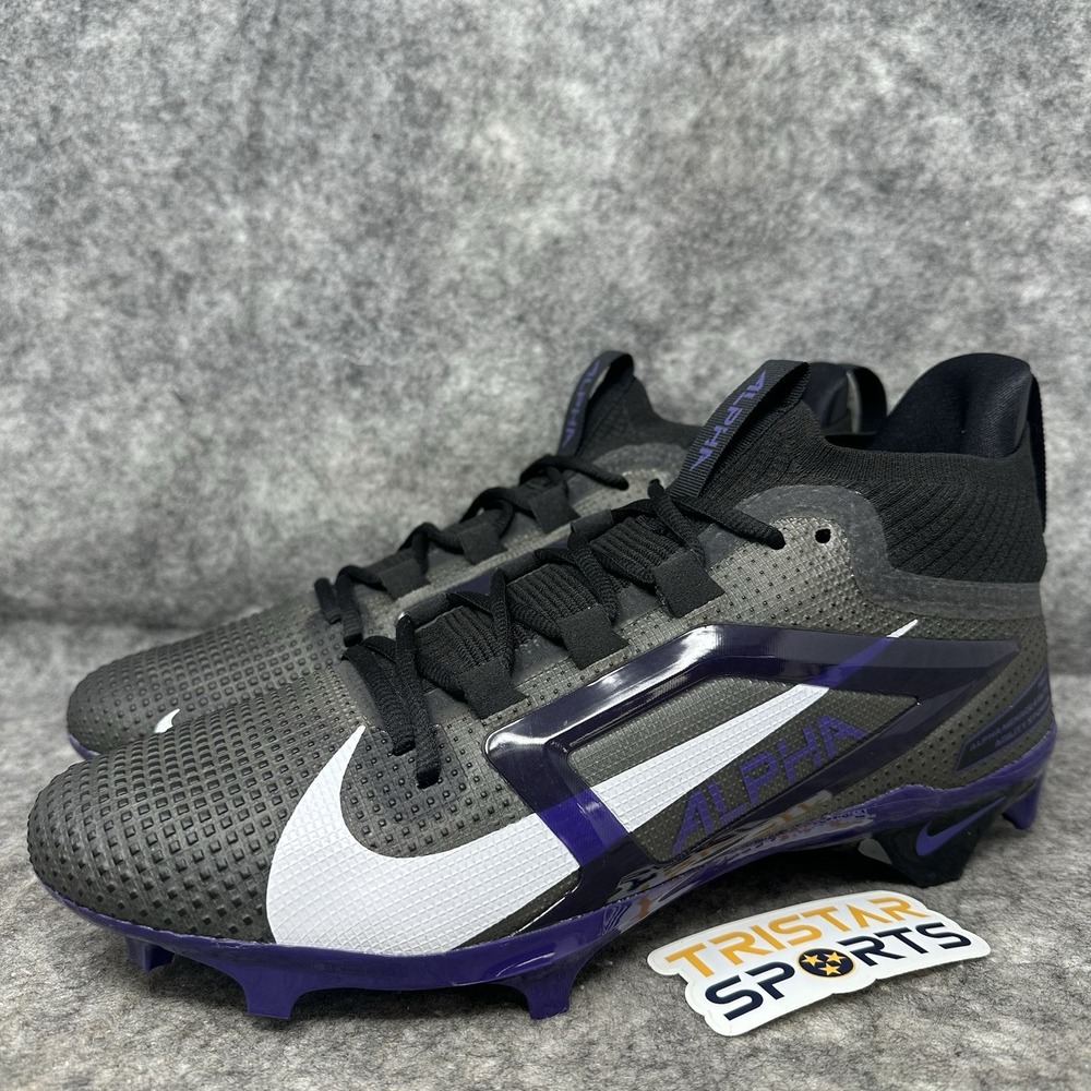 Nike Alpha Menace 4 Elite Football Cleats Mens Size 12 Black Purple FZ7701-005